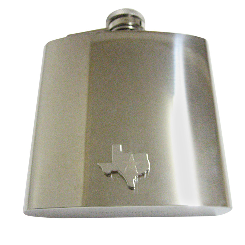Texas State Map Shape And Flag Design 6oz Flask - image 1